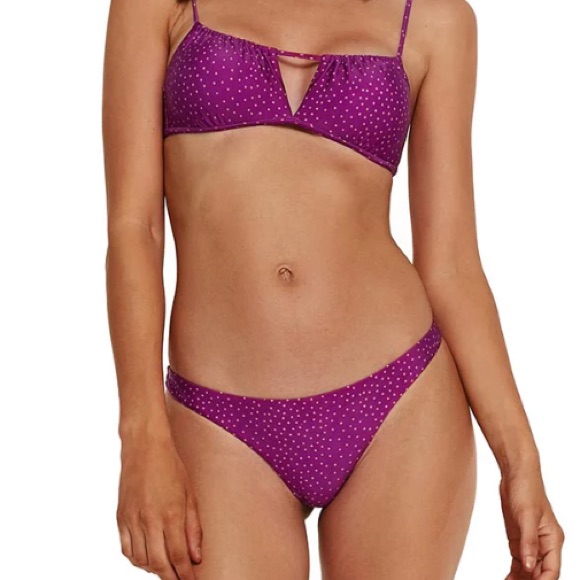 Vix Paula Hermanny Louise Polka-Dot Bikini Purple-Magenta